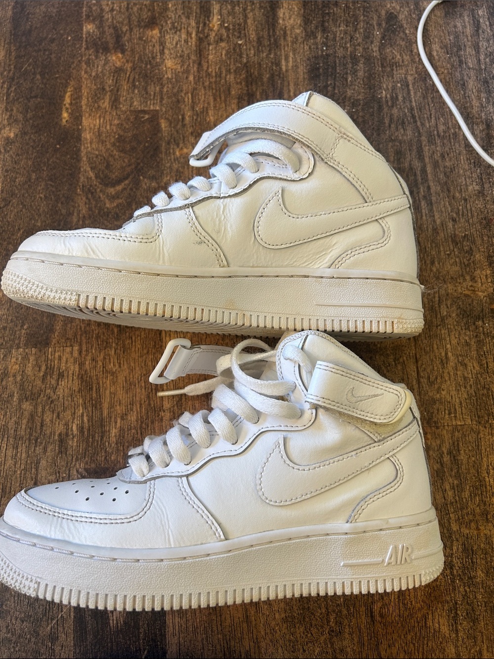Nike Kids White High-Top Sneakers with Strap